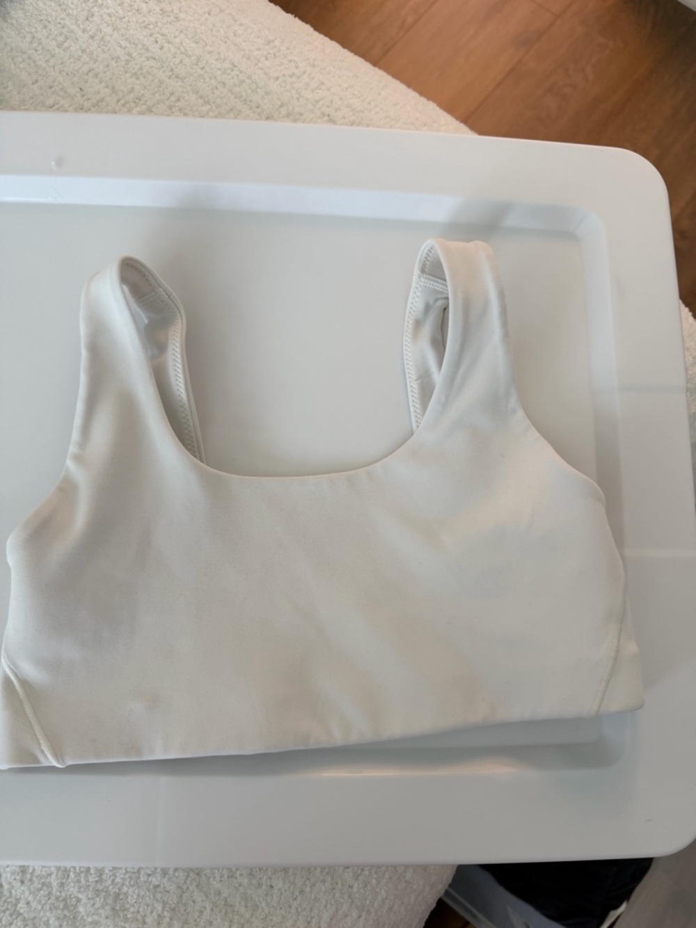 White Nike Alate Sports Bra